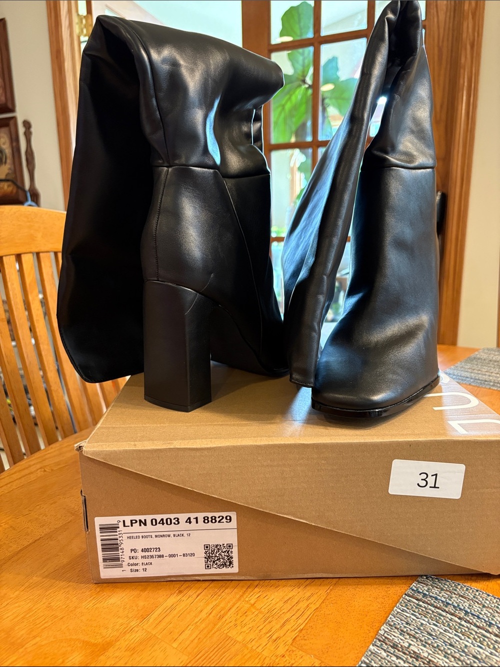 Black Over the Knee Block 4” Heel Boots - Women